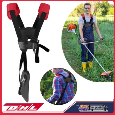 MARKENLOS Groß Doppelschultergurt Profi Tragegurt für Motorsense Freischneider Rasentrimme