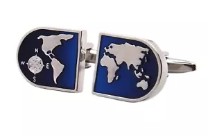 World Map Travel Gift Cuff links, travel gift, cruising gift by CUFFLINKS DIRECT - Picture 1 of 10