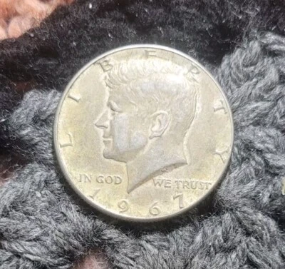 1967 50c Kennedy Half Obv. Clad Layer Missing/Improper Alloy Mix  - Image 1 of 4