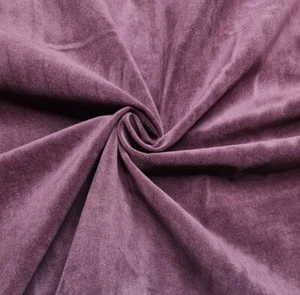 Cotton Velour Fabric Matte Plum Colour 55" Wide Sold By The Metre - Picture 1 of 5
