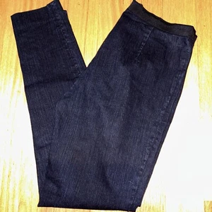 Pantalones de mezclilla Tahari usados en excelente estado para mujer talla 6 azul oscuro pierna recta cintura elástica - Imagen 1 de 4