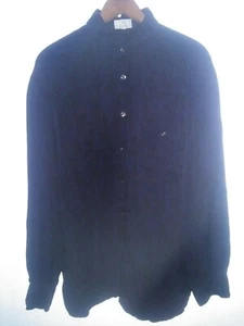 Zanella Made In Italy Men's Sz Lg Long Sleeve Button Up Shirt Black/Dark Blue - Picture 1 of 10