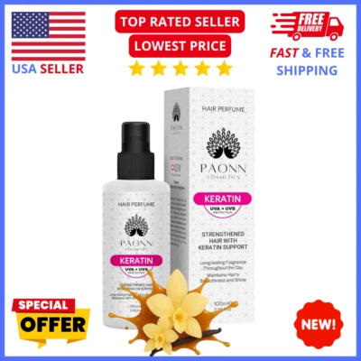 Keratin Hair Perfume Mist – UV Protectant Shine Spray & Long Lasting Scent - Image 1 of 4