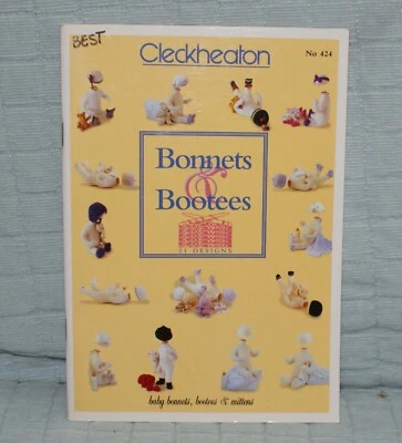 Cleckheaton Baby Bonnets Bootees & Mittens 424 Knitting Pattern Fast Shipping - Image 1 of 4