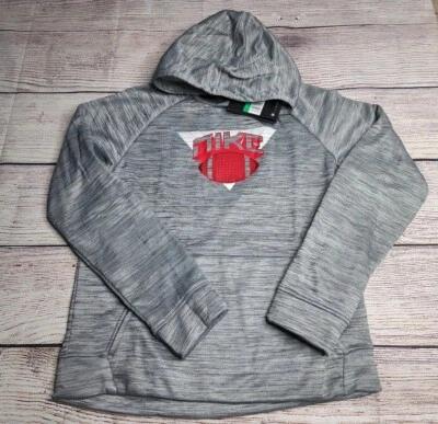 Sz XL Nike Big Kids Boys Therma-FIT Football Pullover Hoodie Grey CU8977-010 - Image 1 of 4
