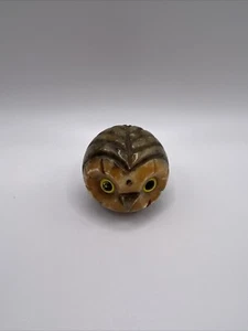 Alabaster Owl Paperweight Italian Vintage Hand Carved Bird Art Deco Paperweight  - Picture 1 of 5