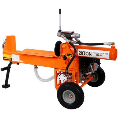 20 Ton Log Splitter 7HP Engine Portable Orange w/Auto Return Ram, Gear Pump, EPA - Image 1 of 4