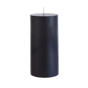 Mega Candles - Unscented 3"x 6" Hand Poured RND Premium Pillar Candle Black 3PCS - Picture 1 of 3