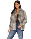 Cleo + Wolf Women's Long Sleeve Snap Plaid Shacket - Clsp23w79