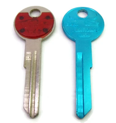 Tapa roja Y149 de 2 piezas + llaves en blanco Cole de aluminio anodizado AZUL ~ Chrysler MOPAR Dodge Foto 1 de 2