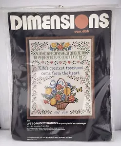 NEW Dimensions Cross Stitch Kit Life's Greatest Treasures 16" X 20" Vintage 1981 - Picture 1 of 2