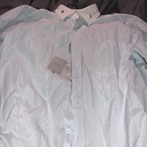 Daniel Ellissa Men's Ice Blue/white With Studded Collar  Shirt With  Cuffs - Picture 1 of 6