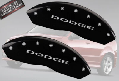 Juego de 2 cubiertas de pinza de disco de freno MGP negras delanteras calibre "Dodge" 2007-2012 Foto 1 de 4