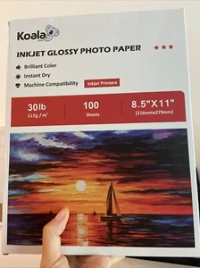 Koala 100 Sheet Premium Glossy Inkjet Printer Photo Paper 8.5x11 Photograph - Picture 1 of 1