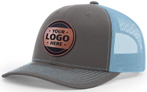 Custom Trucker Leather Patch Hat for Company brand, Richardson 112 - Picture 1 of 20