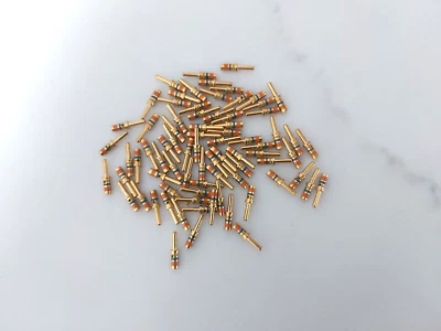 LOT OF 100 PCS MIL-SPEC M39029/58-364 CIRCULAR CRIMP CONTACT MALE PIN 16-20AWG - Image 1 of 4