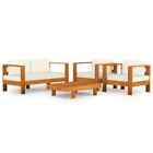 4-piece Outdoor Sofa Set Garden Patio Lounge Chairs Cushions Solid Acacia Wood