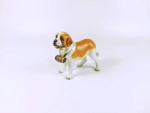 HEREND, SAINT BERNARD DOG, HANDPAINTED PORCELAIN FIGURINE (B138) - Picture 1 of 12