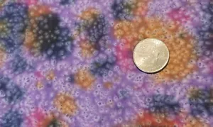 100% Cotton Fabric Tie Dye Designs - Various Colors on Dark Lilac - By the Yard - Picture 1 of 3