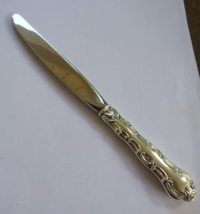 Cuchillo Gorham Strasbourg 8 7/8" mango de ley sin monograma - Imagen 1 de 3