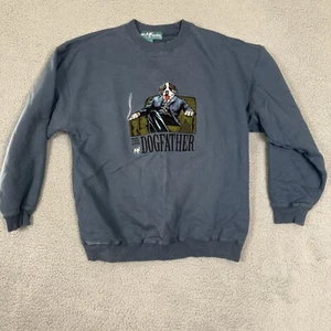 VTG Big Dogs Sweatshirt The Dogfather Embroidered Men's M Blue - Picture 1 of 8