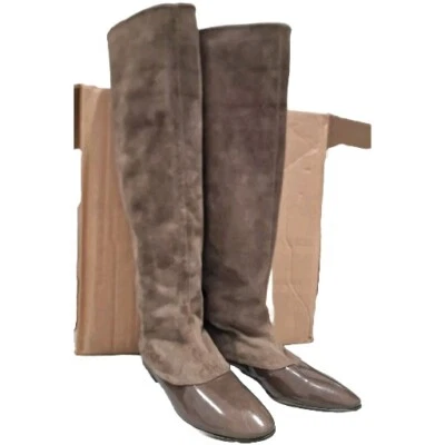 Pollini Ladies Italian Designer Tall Knee High Boots Taupe UK 3.5 NEW rrp£430 - Image 1 of 4