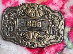 Vintage Oden NC Brass Belt Buckle BOB Personalized Raised NAME Hook Closure - Picture 1 of 7