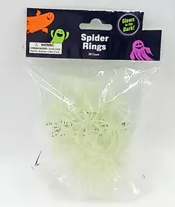Halloween Spider Rings Glow In The Dark 36 Count Creepy Party Favor Plastic New - Picture 1 of 3