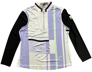 Jamie Sadock Golf Long Sleeve Purple White Abstract Colorful Shirt Size L - Picture 1 of 7
