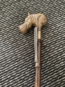 Vintage Wooden With Hippo Head Shoe Horn 20" Long And Strap - Picture 1 of 6