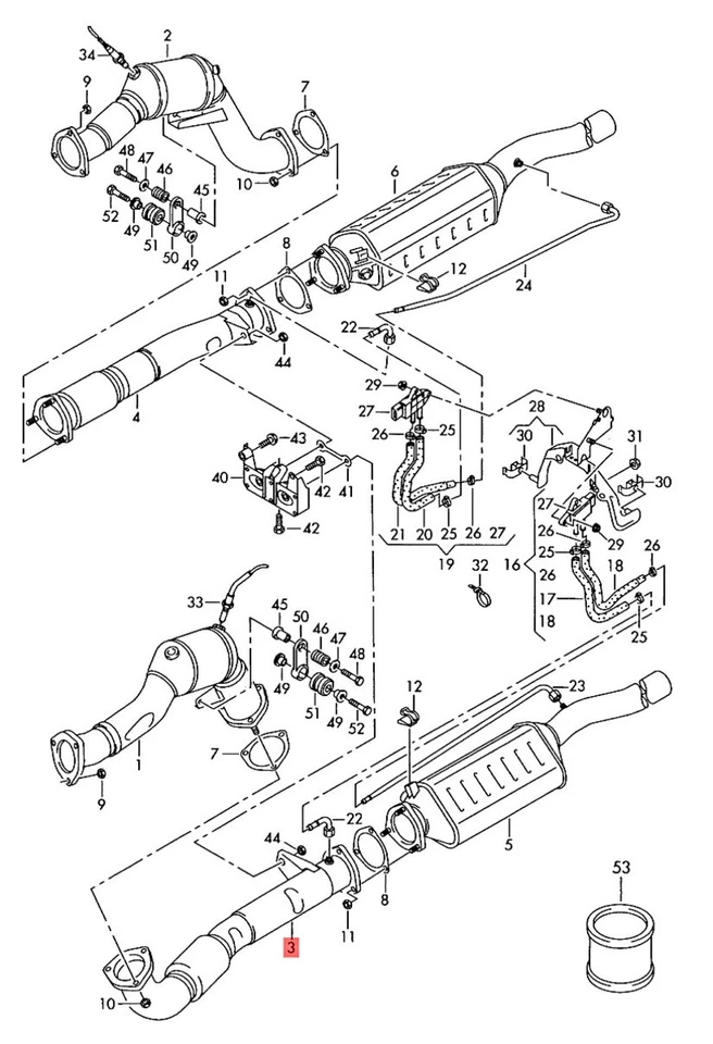 Genuine AUDI A8 S8 quattro 4E2 4E8 Exhaust Pipe left 4E0254300R - Image 1 of 1