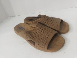 ¡Nuevo! OKABASHI-Marrón Torino Tejido Goma, UNISEX Slide, Sandalias de Playa de Verano-(L) - Imagen 1 de 6