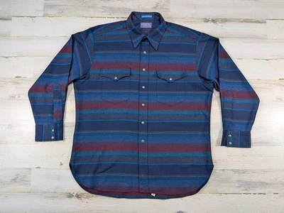 Vintage Pendleton Shirt Mens Extra Large Virgin Wool Striped High Grade Western - Image 1 of 4