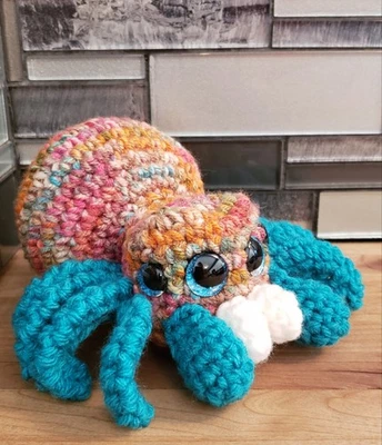 Araña saltadora de ganchillo 3" X 6" amigurumi hecho a mano adorable lindo Foto 1 de 4