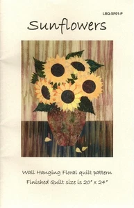 Girasol Colgante de Pared Floral 20"x24" LBQ-SF01-P Apliques Edredón Patrón + Tela - Imagen 1 de 3