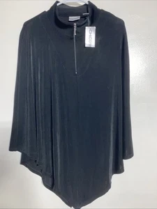 NWT Chico's Black Women's Poncho, Sz. NOSZ With Zipper - Picture 1 of 3