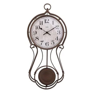 Antique Metal Pendulum Wall Clock - Elegant Regulator Clock for for Living - Picture 1 of 7