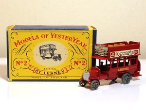 Lesney Models of Yesteryear #02 - DEWAR'S 'Tipo B' Dbl Deck Bus, Caja Original - Imagen 1 de 8