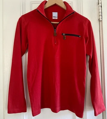 Bella Bliss Boys’ Size 14 Red Pima Cotton 1/4 Zip Pullover Long Sleeves EUC - Image 1 of 3