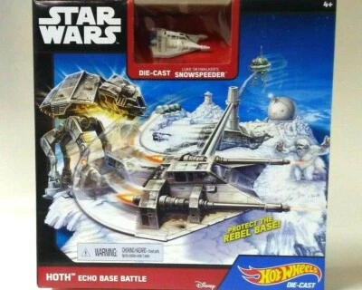 Hot Wheels Star Wars Hoth Echo Base Battle Play Set -Luke Snowspeeder Die-cast - Image 1 of 4