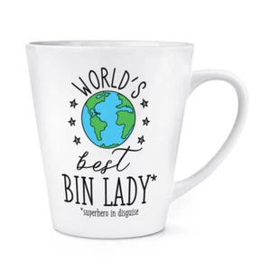 World's Best Bin Lady 12oz Latte Mug Cup Funny Joke Favourite Dustman - Picture 1 of 1