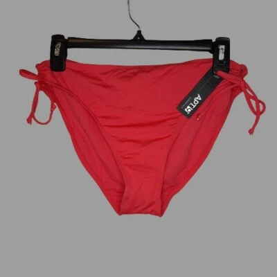 NUEVO CON ETIQUETAS Talla 12 Apt 9 Coral Lateral Tie Traje de Baño Traje de Baño Separado - SOLO PARTE INFERIOR Foto 1 de 4