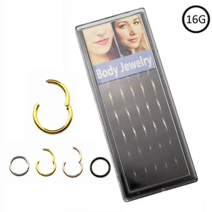 Nose Ring Open Hinged G23 Titanium Hoop Earring Tragus Septum Ring 16g 10mm - Picture 1 of 7