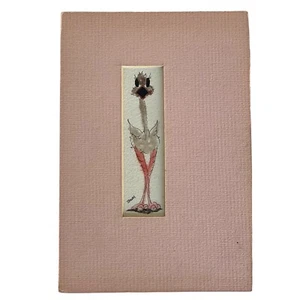Vintage Ostrich Painting by Theda Signed Matted With Artists Bio On Back - Picture 1 of 5