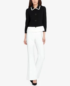 Neu mit Etikett Tahari ASL ausgestellter Hosenanzug mit Colorblocking, Größe 6P - Bild 1 von 6