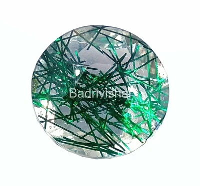 72 Ct Green Rutilated Quartz IGL Round Cut Loose Gemstone Fresh Offer 4JUG - Image 1 of 4