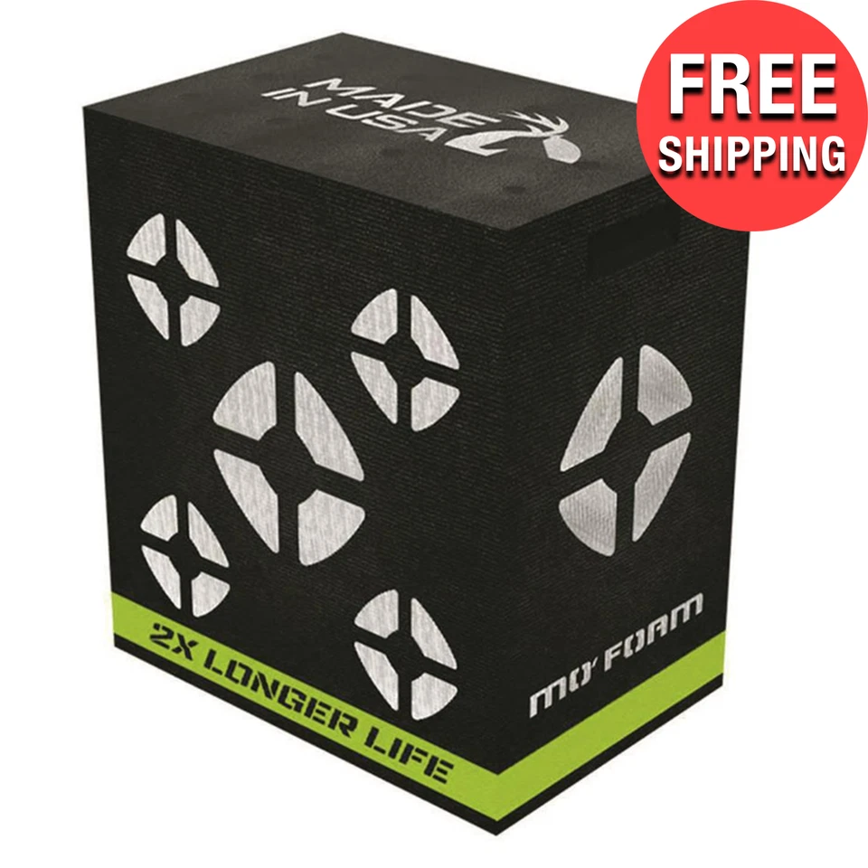 Heavy-Duty Mo'Foam 18" Block Archery Shooting Target Practice 4 Shootable Sides - Image 1 of 4