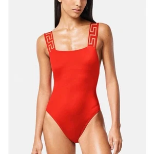 Neu mit Etikett Auth. Versace Badeanzug rot Greca Border Einteiler Größe 3/Medium - Bild 1 von 11