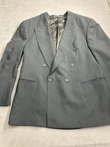 Giacca Hugo Boss Blazer Uomo 52R Grigio Gessato Doppiopetto Pura Lana Nuova - Foto 1 di 12