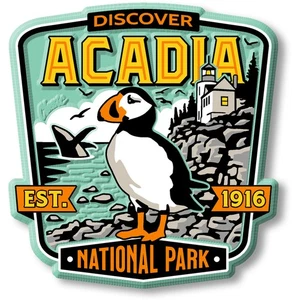 Imán de insignia del Parque Nacional Acadia con imanes clásicos - Imagen 1 de 4